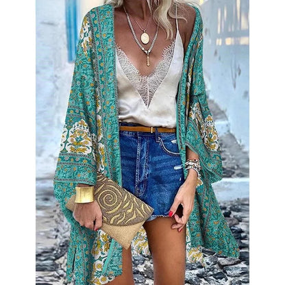 Women's Boho Blouse Cardigan Top, Casual Cover-Up in 12 designs