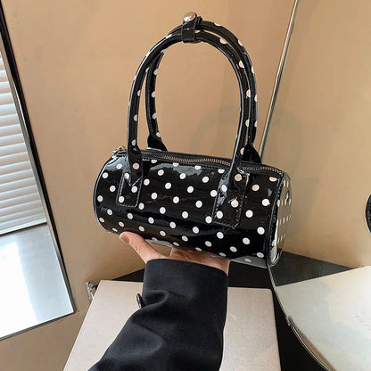 Cute Small Polka Dot Handbag Boston Lacquer Short straps or long cross body strap