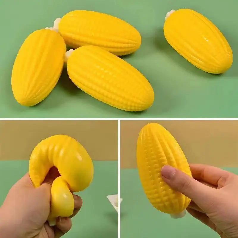 Soft Squishy Peanut, Corn on the Cob, and Burger for Stress Relief, Fidget Sensory Gifts
