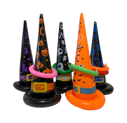 Halloween Theme Inflatable Ring Toss Game Spider Witch Hat Ring Toss Halloween Party Game