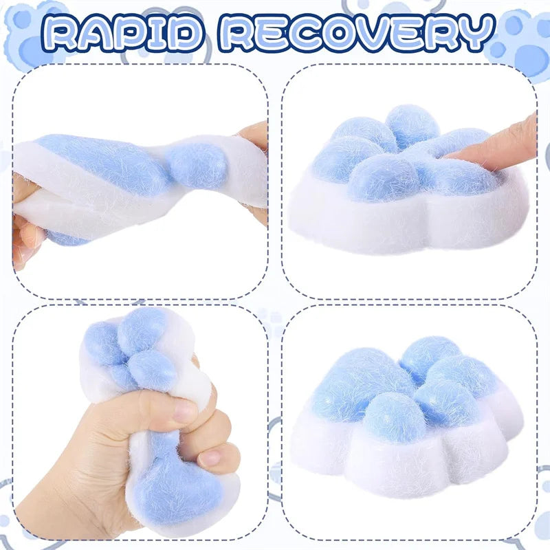 Giant Cat Paw Squishies Ultra Soft Taba in 4 colors, Large 5 in by 5 in and 1 inch tall