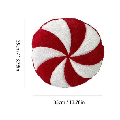 Christmas Candy Cane or Peppermint Shaped Soft Throw Pillows