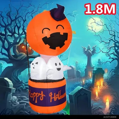Halloween Inflatable Archway Built-in LED Light Pumpkin Prop Outdoor Decoration