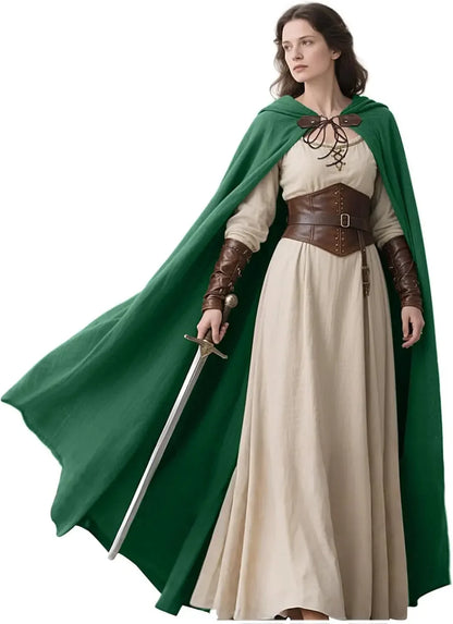 Medieval Hooded Linen Cloak, Renaissance Cape With Hood - Cloak Only in Various Colors