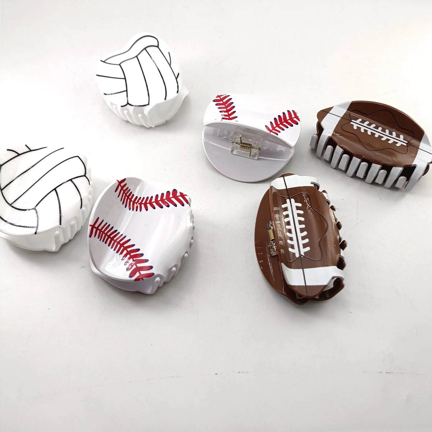 Sports Athletic Football Basketball Baseball Soccer and Tennis Hair Claw Clips