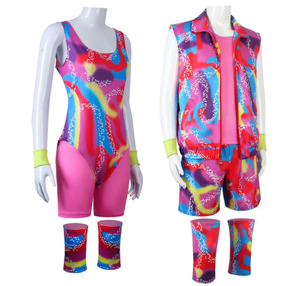 80s Workout Costume for Halloween Includes Hat, Women's Top, Shirt, Shorts
