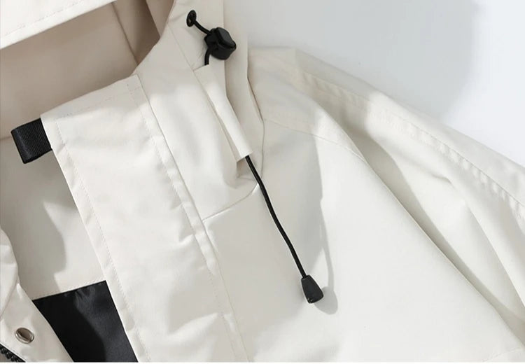 Lightweight, Wind and Waterproof Hooded Jacket. Velcro Banded Sleeves, 9 Colors