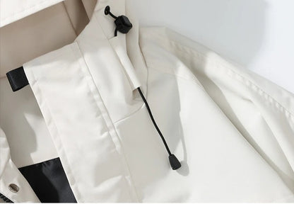 Lightweight, Wind and Waterproof Hooded Jacket. Velcro Banded Sleeves, 9 Colors