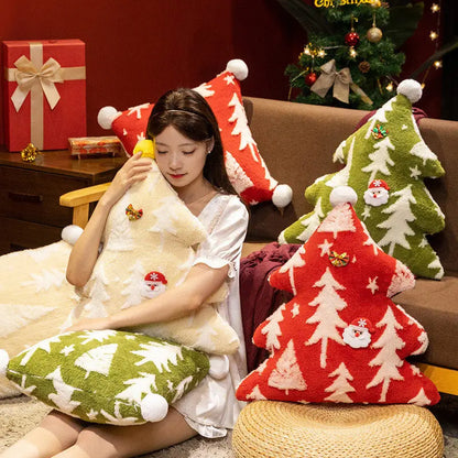 Christmas Tree Stuffed Throw Pillow or  Square, Tree Printed Pillows