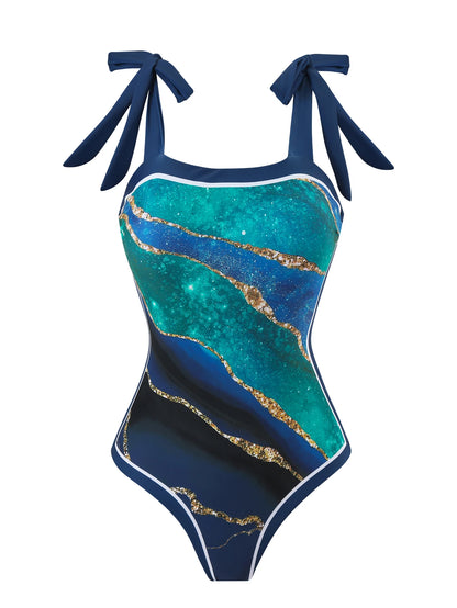 Custom-Made Digital Printed One-Piece Swimsuit with skirt cover-Up 5 different prints
