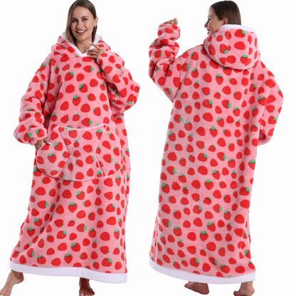 Super Long Flannel Pullover Night Shirt with Pocket and Hood, Super Snuggly for Men and Women, 12 Different Prints