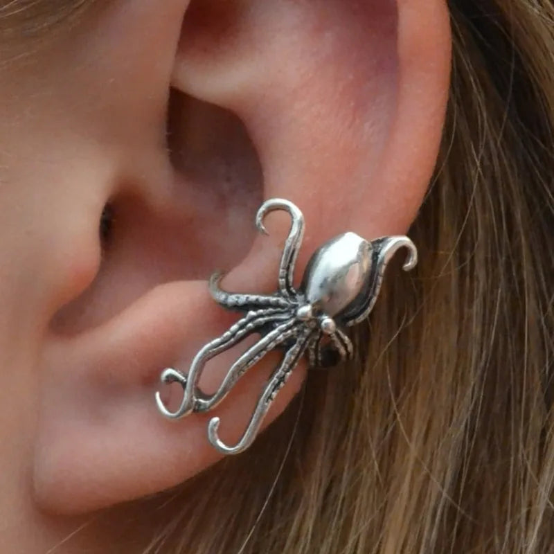 Vintage Earrings  of Zinc Alloy Octopus Earrings (Also flowers)