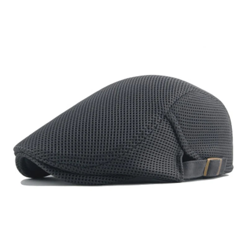 Mesh Newsboy Caps, British Painters Hats, Ventilated Berets, Adjustable Flat Cap