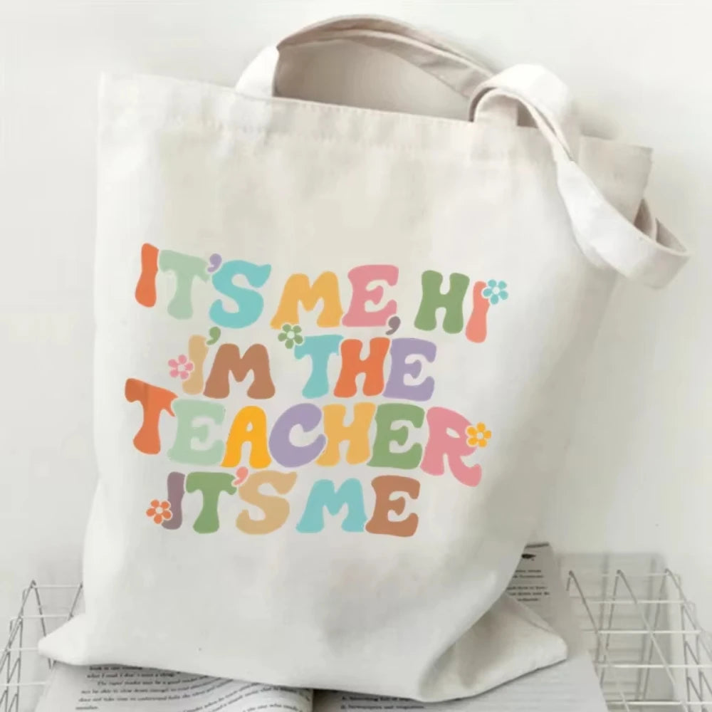 Teacher's Day Gift BAG!! Teacher Print Canvas Tote Bag!!  MAKE THE BAG THE GIFT OR THE GIFT BAG!!