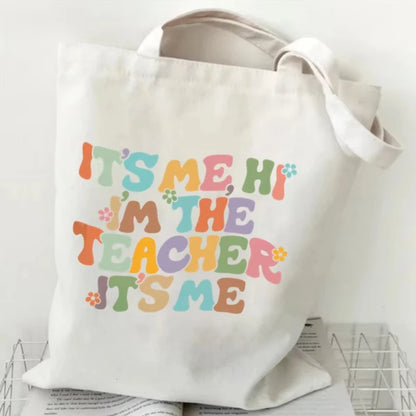 Teacher's Day Gift BAG!! Teacher Print Canvas Tote Bag!!  MAKE THE BAG THE GIFT OR THE GIFT BAG!!