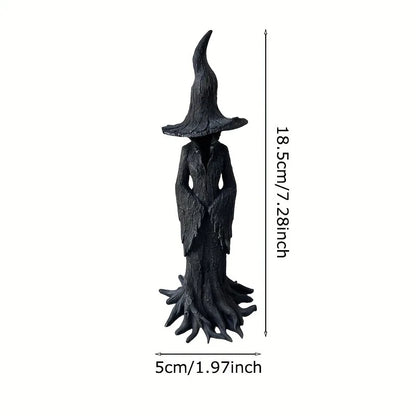 Dark Halloween Resin Witch Statue, Retro Gothic Horror Decor, Collectible Figurine