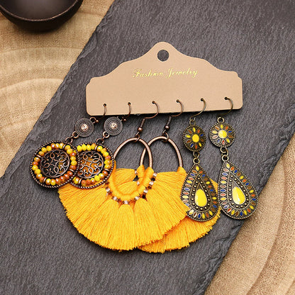 6 piece sets of Retro Bohemian Earrings