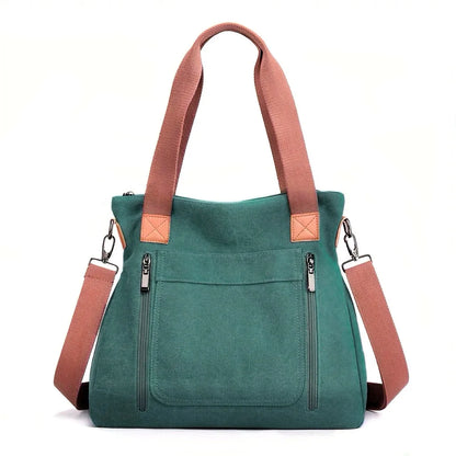 Versatile Handbag Large Capacity Canvas Casual Shoulder Crossbody Bag