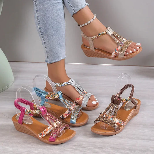 Bohemian Wedge Sandals---come in 6 Colors
