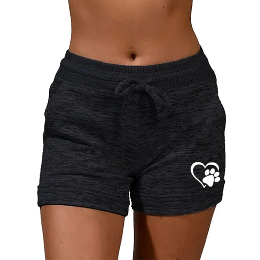 Summer High Waisted Drawstring Stretch Yoga Beach Shorts