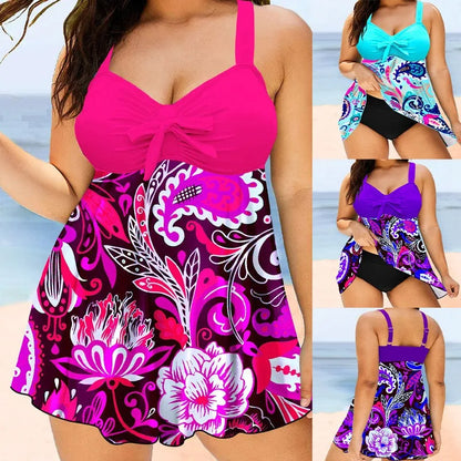 Sizes to 5XL  Printed Swimsuit, Conservative Underwire, Tops for Large Busted Women, also includes Swimsuit Bottoms