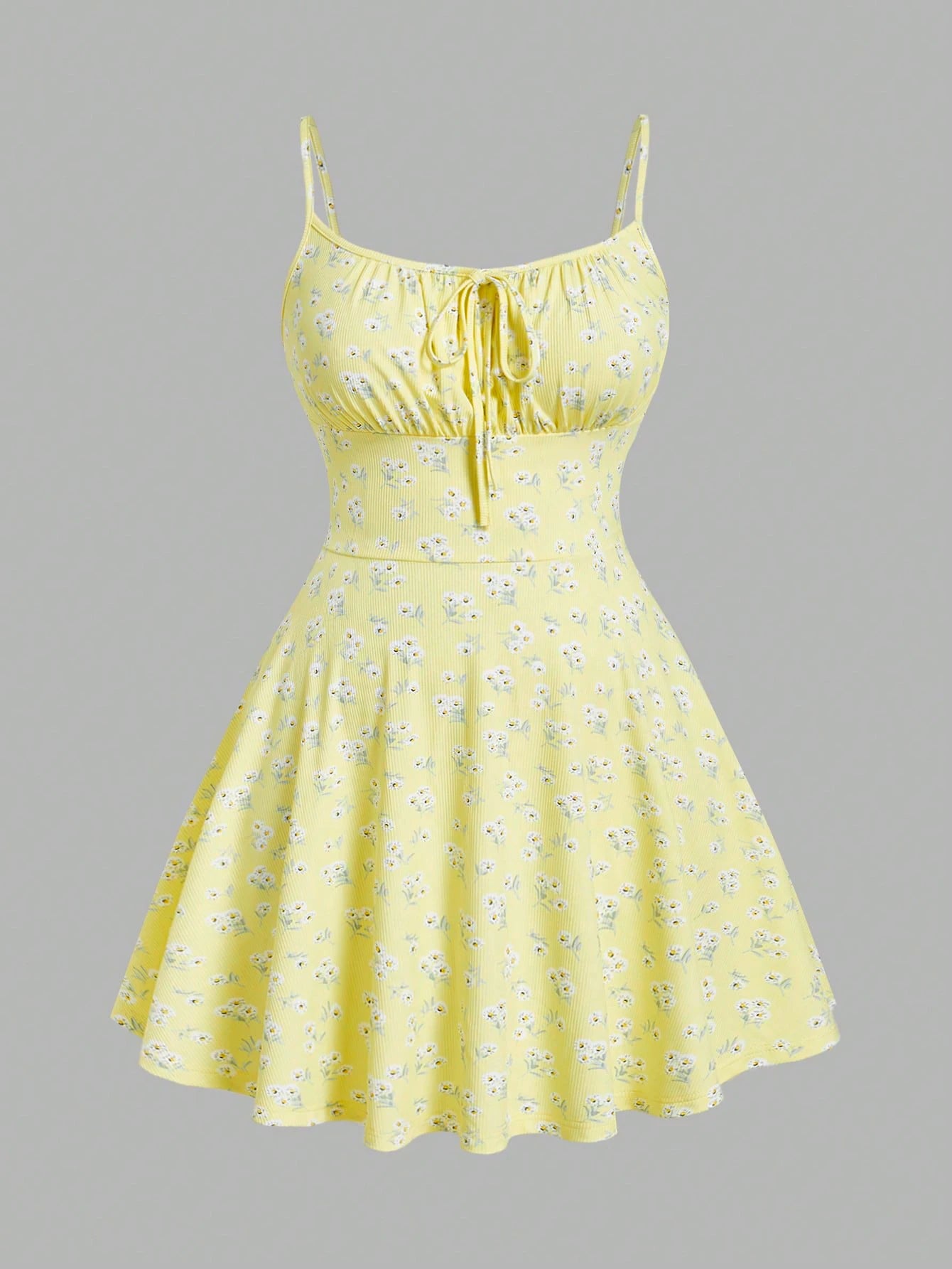 Floral sleeveless thin strap camisole dress--Extra Small to Large Sizes