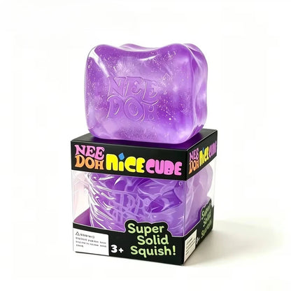 Needoh Giant Cube Sensory Toys, Transparent Maltose Filler, Soft Slow Rebound, Stress Reliever