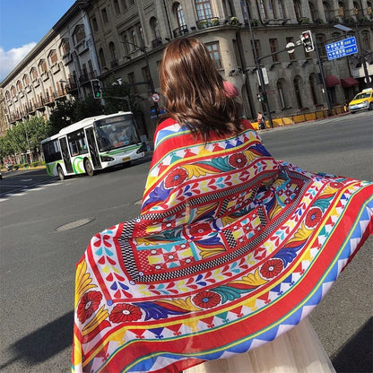 90x180cm 9 Styles Print Bohemian Sarong Wrap Long Scarf