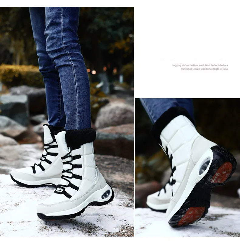 Thicken non-slip warm snow boots, large sizes, cold-resistant, high-top cotton lining