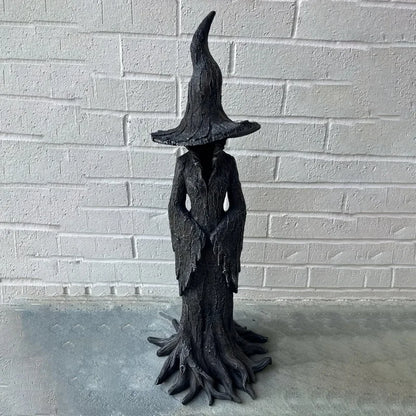Dark Halloween Resin Witch Statue, Retro Gothic Horror Decor, Collectible Figurine