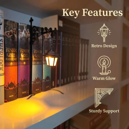 5 designs of Retro Bookshelf Lighting, Wall Mounted Reading Lamp, LED Night Light for Studious Ornamentation (Some Halloween, Some Not)
