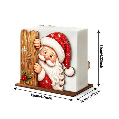 Adorable Wooden Santa Napkin Holder, Christmas Table Decor