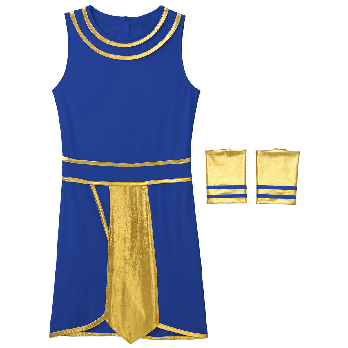 Ancient Egyptian Prince Halloween Costume. Robe with Cuffs