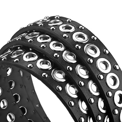 Punk Street Trend Circle Riveted Circles Thin Belt  In 7 Colors. 1.1 Inches wide and 43 Inches Long
