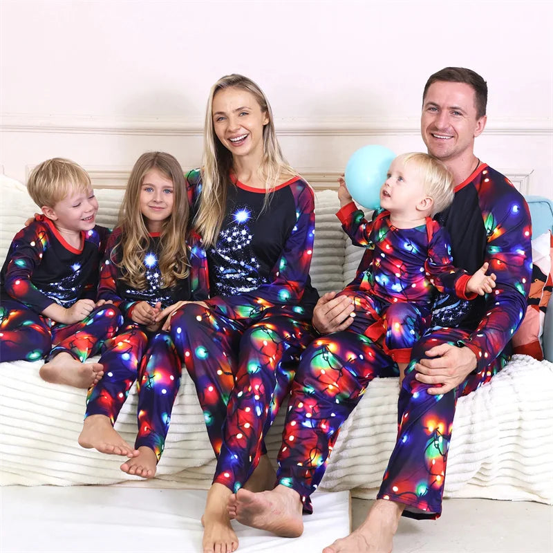 Matching Christmas Family Pajamas Adults Kids Loose Sleepwear Baby Romper