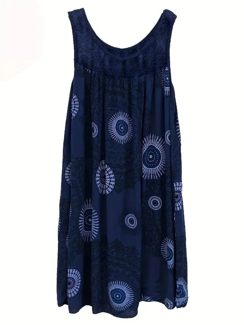 Sizes 1XL-8XL Women's Lace Panel Tank Dress, Sleeveless, Casual  and Comfy