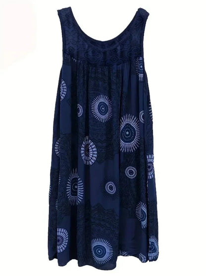Sizes 1XL-8XL Women's Lace Panel Tank Dress, Sleeveless, Casual  and Comfy