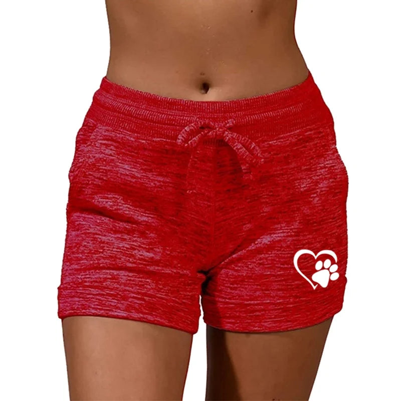 Summer High Waisted Drawstring Stretch Yoga Beach Shorts