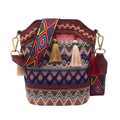 Vintage Handwoven Crossbody Bag Hippie Sling Shoulder Bag
