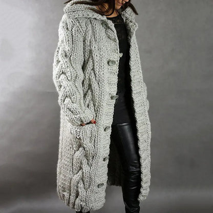 15 Colors, Oversized S-5XL Women Loose Knitted Sweaters, Thick Long Sleeve, Pocket, Buttons