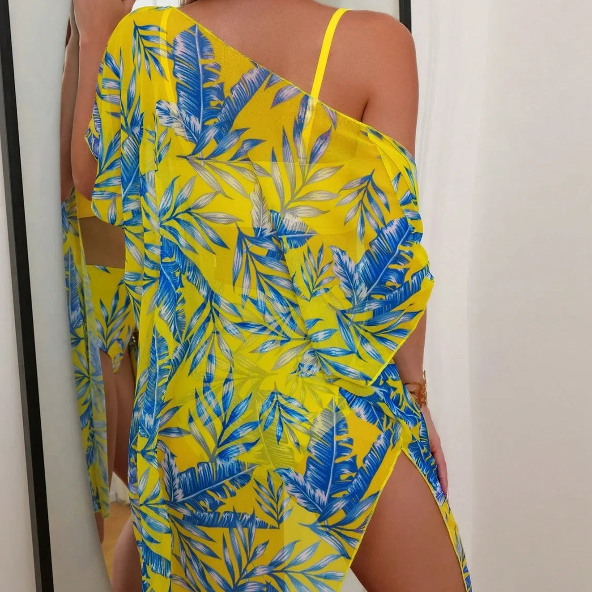 11 Different Colors in this High-Waisted 2 Piece Swimsuit with Net Cover up Slimming Design TO 3XL