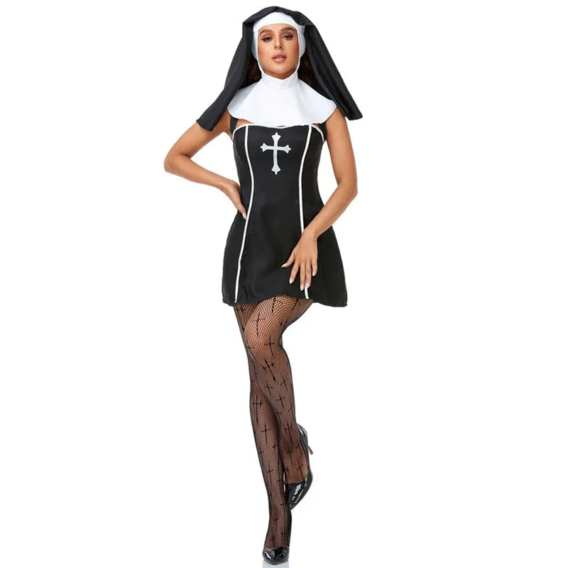 Medieval Cosplay Priest and Sexy Nun  Costume