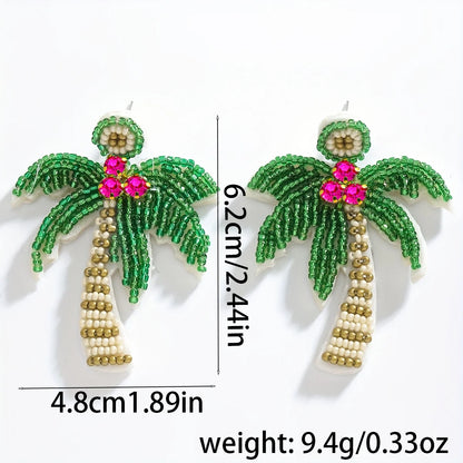 Fun Bohemian Handmade Beaded Coconut Trees and Cactus