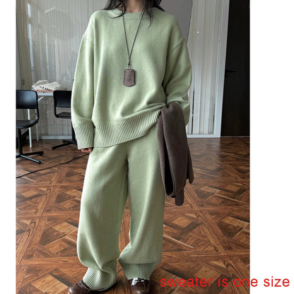 Sweater Suits, High Quality, 50% Wool Pullover With Knitted Pants