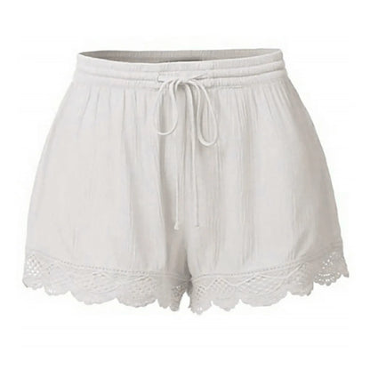 Plus Size to 5XL Ladies’ Casual Versatile Drawstring, Lace hem ,drawstring elastic waist