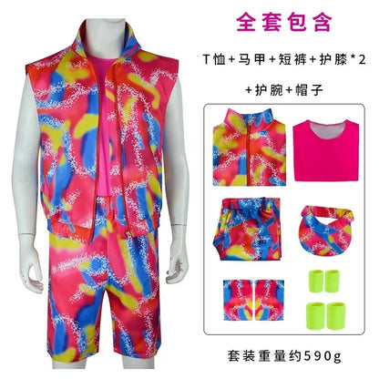 80s Workout Costume for Halloween Includes Hat, Women's Top, Shirt, Shorts