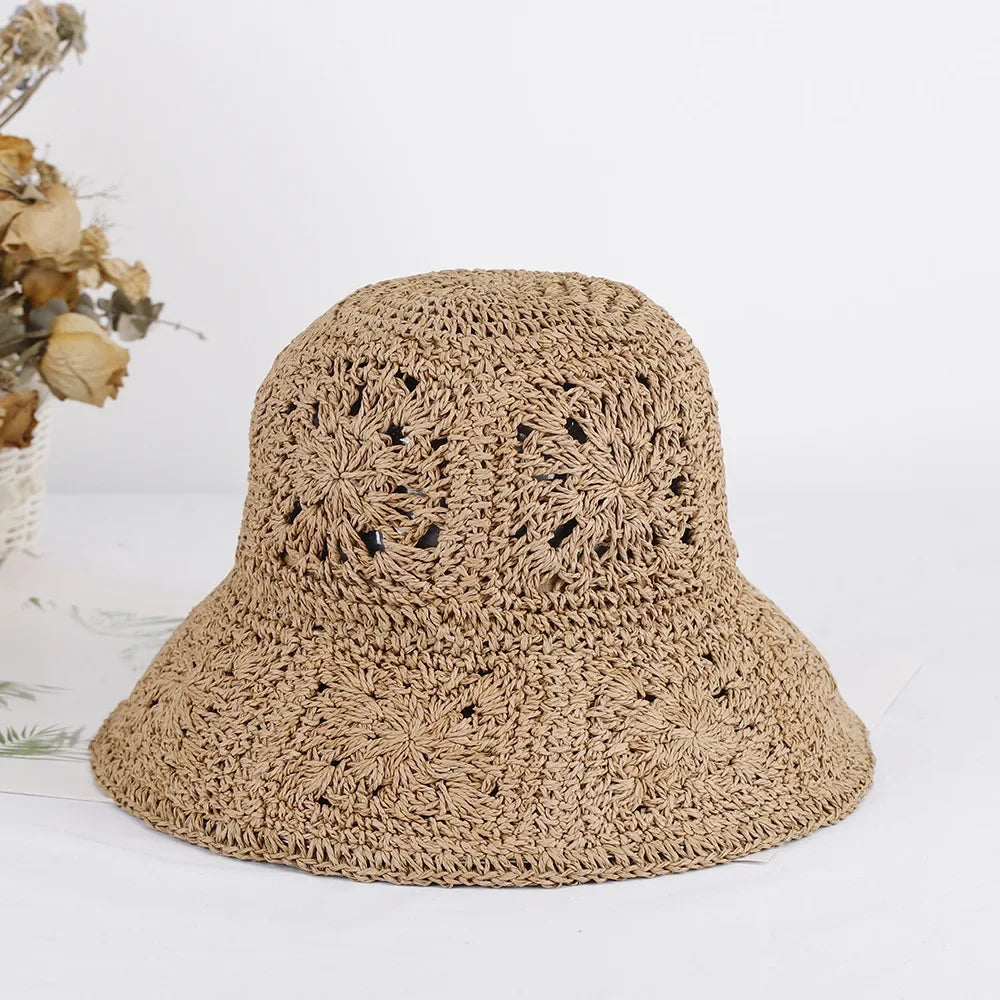 Bright Colored Floweed Crocheted Fisherman Hat