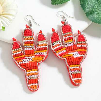 Fun Bohemian Handmade Beaded Coconut Trees and Cactus