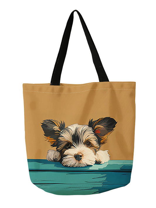 Cartoon dog handbags, or Gift Bags, Reusable, Multifunctional, Printed Canvas