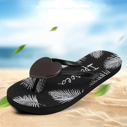 Casual fun home or casual flipflops with cute hearts